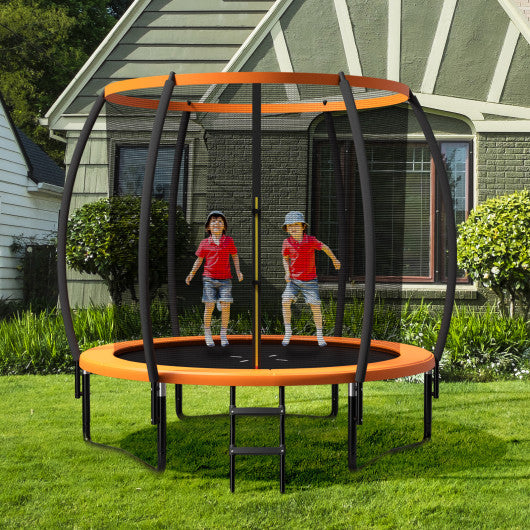 8 Feet ASTM Approved Recreational Trampoline with Ladder-Orange