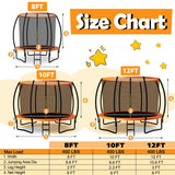 8 Feet ASTM Approved Recreational Trampoline with Ladder-Orange