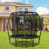 8 Feet ASTM Approved Recreational Trampoline with Ladder-Black