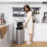 8 Gal Automatic Trash Can with Stainless Steel Frame Touchless Waste Bin-Silver