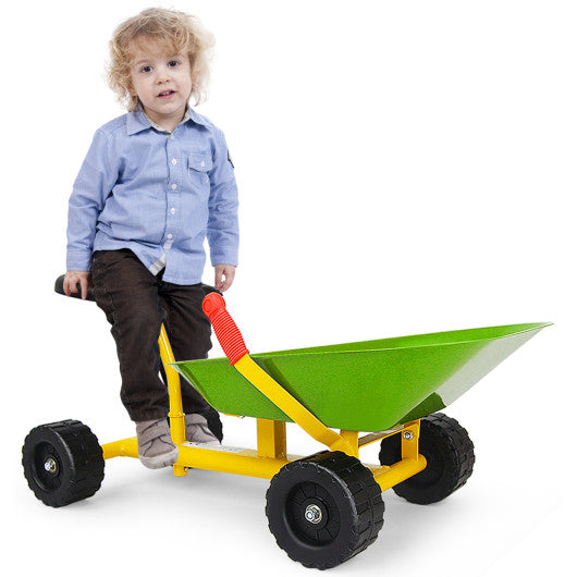 8 Inch Heavy Duty Kids Ride-on Sand Dumper with 4 Wheels-Lime Green