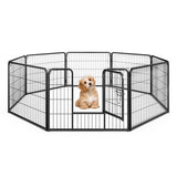 8 Panel 24 Inch Height Pet Fence Indoor Outdoor-24 inch