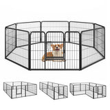 8 Panel 24 Inch Height Pet Fence Indoor Outdoor-24 inch