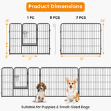 8 Panel 24 Inch Height Pet Fence Indoor Outdoor-24 inch