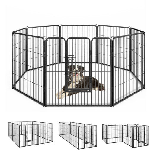 8 Panel 32 Inch Height Pet Fence Indoor Outdoor-32 inches
