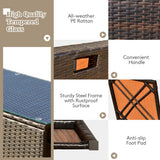 8 Pieces Patio Space-Saving Rattan Furniture Set with Storage Box and Waterproof Cover-Black