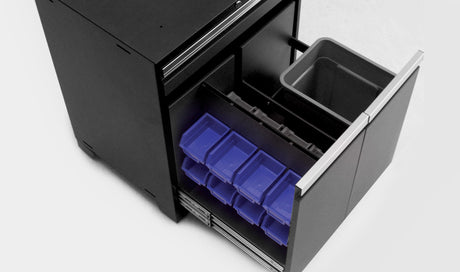 Pro Series 7 Piece Cabinet Set with Base, Wall, Tool Drawer Cabinet, Lockers and 56 In. Worktop