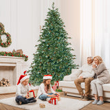 8 Feet Christmas Tree with 8 Lighting Modes and Pine Cones-8 ft