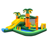 8-in-1 Tropical Inflatable Bounce Castle with 2 Ball Pits Slide and Tunnel Without Blower