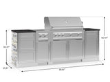 Outdoor Kitchen Signature Series 8 Piece Cabinet Set with Dual Side Burner, 3 Drawer, 1 Door, Platinum Grill and Grill Cabinet