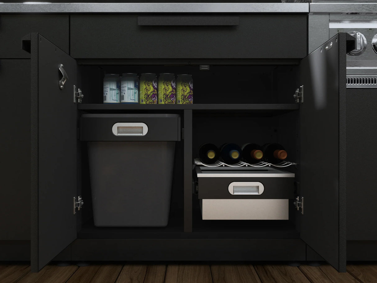 Outdoor Kitchen Stainless Steel 4 Piece Cabinet Set with Corner Shelf, 2-Door, 3-Drawer and Bar Cabinet
