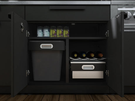 Outdoor Kitchen Stainless Steel 4 Piece Cabinet Set with Corner Shelf, 2-Door, 3-Drawer and Bar Cabinet