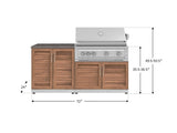 Outdoor Kitchen Stainless Steel 4 Piece Cabinet Set with 2 Door, Grill Cabinet, Platinum Grill and Countertop