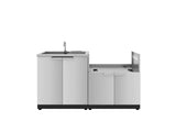 Outdoor Kitchen Stainless Steel 2 Piece Cabinet Set with Sink and Grill Cabinet