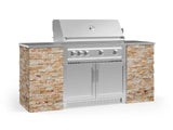 Outdoor Kitchen Signature Series 6 Piece Cabinet Set with Platinum Grill and Grill Cabinet