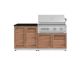 Outdoor Kitchen Stainless Steel 4 Piece Cabinet Set with 2 Door, Grill Cabinet, Platinum Grill and Countertop