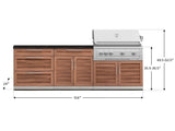 Outdoor Kitchen Stainless-Steel 5 Piece Cabinet Set with with 3-Drawer, Bar, Grill Cabinet, Platinum Grill and Countertop