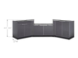 Outdoor Kitchen Aluminum 5 Piece Cabinet Set with 2-Door, Bar, Grill and Corner Cabinets