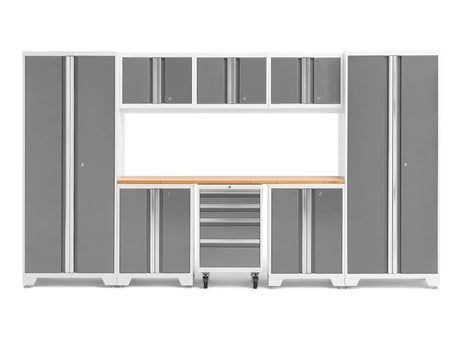 Bold Series 9 Piece Cabinet Set with 2 Base, Tool, Wall Cabinets and 30 In. Lockers