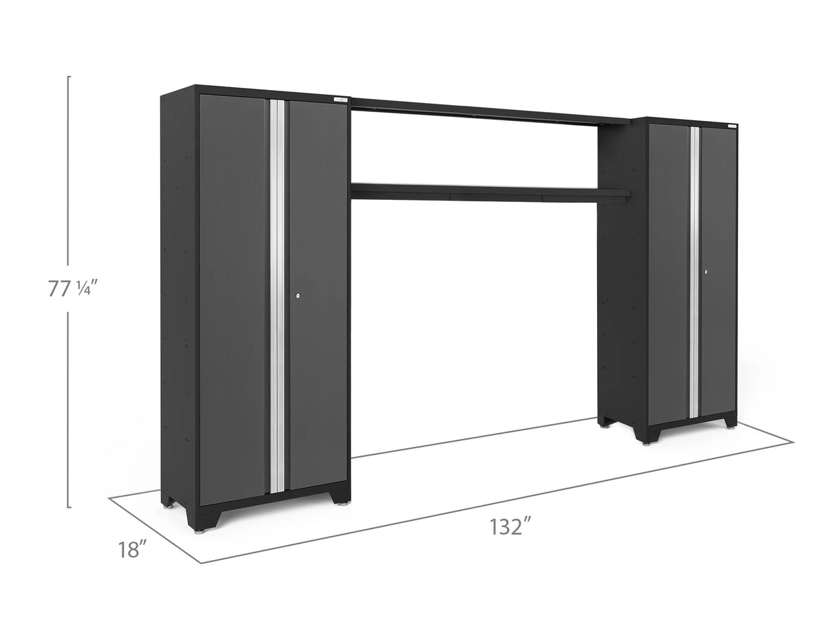 Bold Series 3 Piece Cabinet Set with Display Shelf and 30 In. Lockers