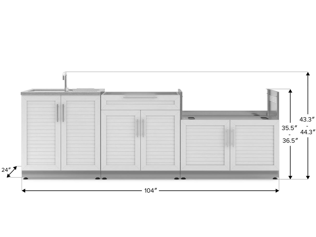 Outdoor Kitchen Stainless Steel 3 Piece Cabinet Set with Sink, Bar and Grill Cabinet