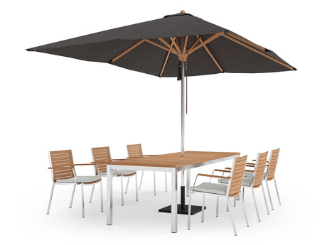 Monterey 6 Seater Dining Set with 96 In. Table with Umbrella