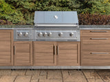 Outdoor Kitchen Stainless-Steel 2 Piece Cabinet Set with 3 Drawer and Grill Cabinet