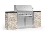 Outdoor Kitchen Signature Series 6 Piece Cabinet Set with Platinum Grill and Grill Cabinet