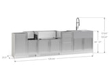 Outdoor Kitchen Signature Series 7 Piece Cabinet Set with Dual Side Burner and Sink Cabinet