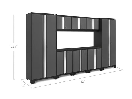 Bold Series 8 Piece Cabinet Set with Base, Wall Cabinets and 30 In. Lockers