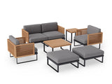 Monterey 6 Seater Chat Set with Coffee Table and Side Table