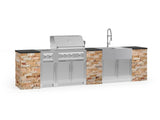 Outdoor Kitchen Signature Series 11 Piece Cabinet Set with Dual Side Burner, Sink, Platinum Grill and Grill Cabinet