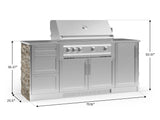 Outdoor Kitchen Signature Series 6 Piece Cabinet Set with Platinum Grill, 3 Drawer, 1 Door and Grill Cabinet