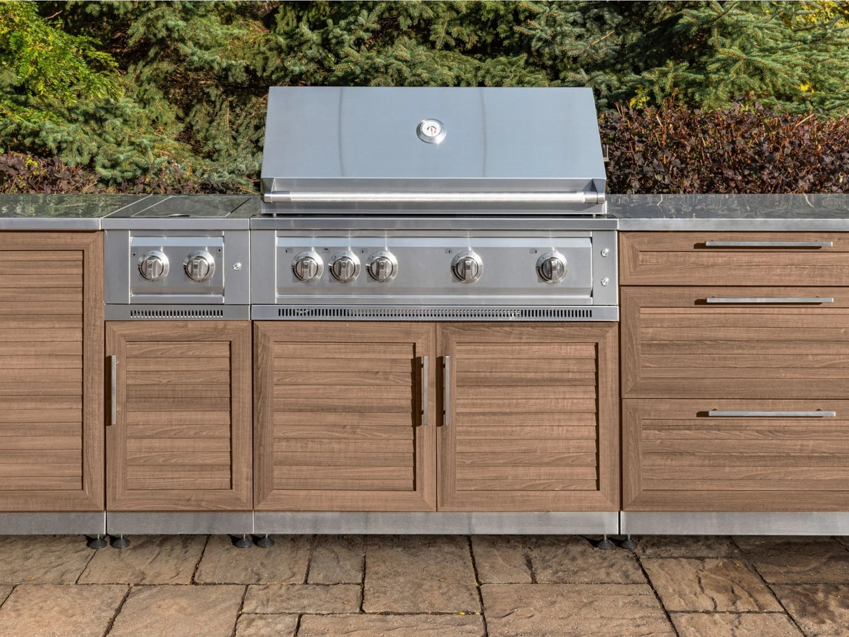 Outdoor Kitchen Stainless Steel 5 Piece Cabinet Set with 2-Door, Bar, Grill and Corner Cabinets