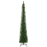 5/6/7/8/9 Feet Pre-lit Pencil Artificial Christmas Tree with 150/180/200//300/400 Warm White LED Lights-9 ft