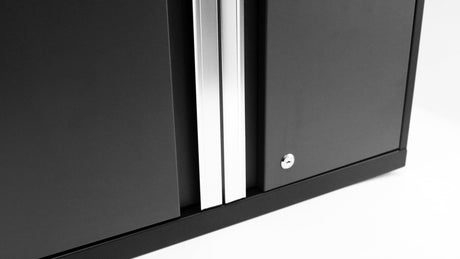 Pro Series 7 Piece Cabinet Set with Base, Wall, Tool Drawer Cabinet, Lockers and 56 In. Worktop