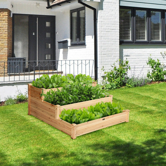 Vertical Raised Garden bed with 3 Wooden Planter Boxes-S