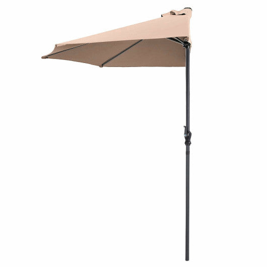 9Ft Patio Bistro Half Round Umbrella -Beige