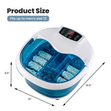 Foot Spa Tub with Bubbles and Electric Massage Rollers for Home Use-Blue