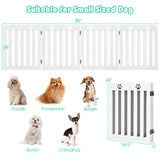 24 Inch Folding Wooden Freestanding Pet Gate Dog Gate with 360° Hinge -White