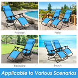 Outdoor Folding Zero Gravity Reclining Lounge Chair-Light Blue