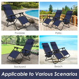 Outdoor Folding Zero Gravity Reclining Lounge Chair-Blue