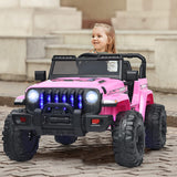 12V Kids Ride-on Jeep Car with 2.4 G Remote Control-Pink