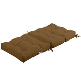 22 x 44 Inch Tufted Outdoor Patio Chair Seating Pad-Brown