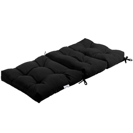 22 x 44 Inch Tufted Outdoor Patio Chair Seating Pad-Black