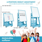 Multifunctional Kids' Standing Art Easel with Dry-Erase Board -Blue