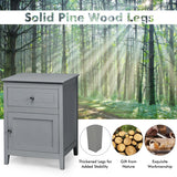 2-Tier Accent Table with Spacious Tabletop-Gray