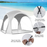 11 x 11 Feet Patio Sun Shade Shelter Canopy Tent Portable UPF 50+ Outdoor Beach-White