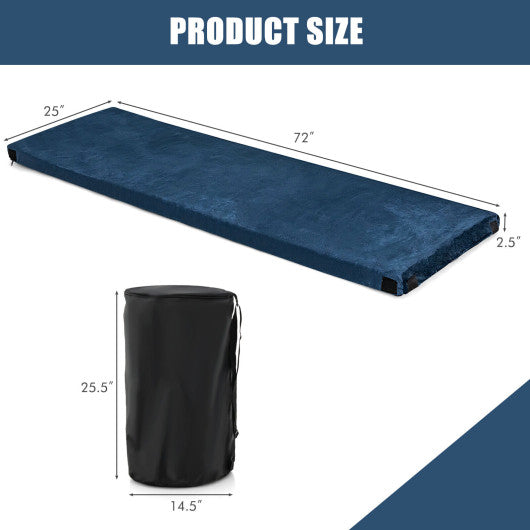 Lightweight Portable Memory Camping Mattress with Carrying Bag-Navy