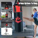 11 Pounds Kids Hanging Punching Bag Set with Punching Gloves-Black